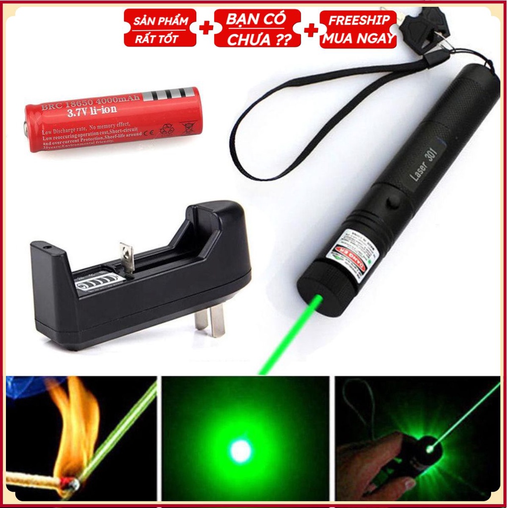 Đèn lazer - bút laze laser 303 tia xanh/đỏ cực sáng công suất lớn chiếu xa 3km Tặng kèm Pin sạc bao gồm bộ sạc(giá thấp)