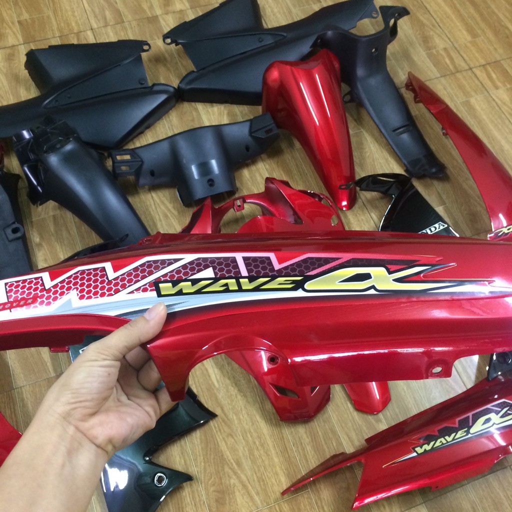 Dàn áo xe Wave A MÀU ĐỎ,Wave rs,Wave 100,nhựa nguyên sinh loại 1