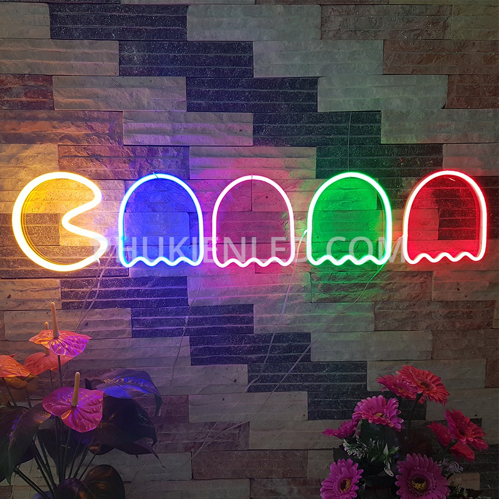 BỘ ĐÈN GAME PACMAN THẦN THÁNH – PACMAN LED NEON, TRANG TRÍ TREO TƯỜNG