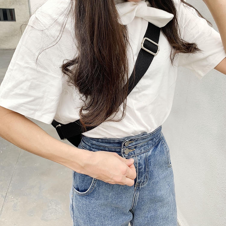 Túi xách đeo vai IELGY dây rút có ngăn ngoài bằng vải bạt phong cách trẻ trung cho nữ