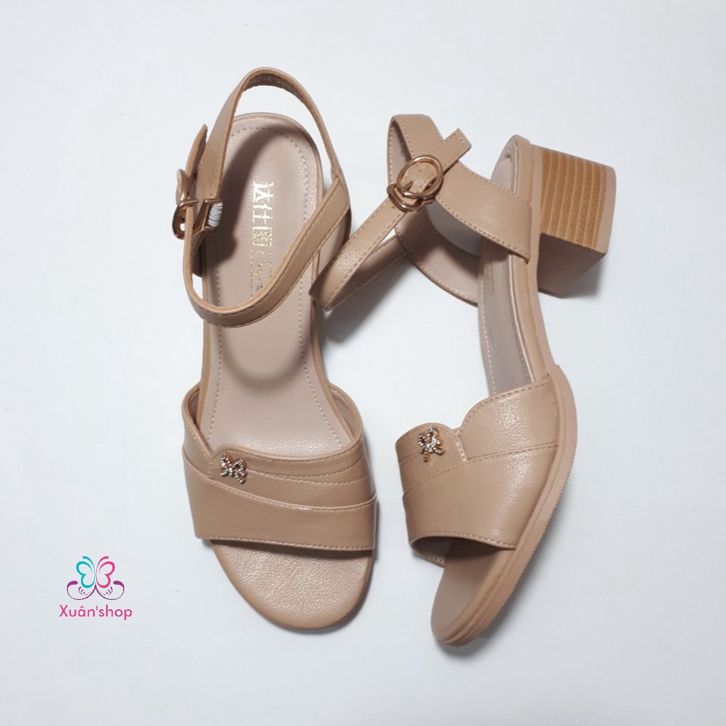 Sandal Dusto quai ngang, gót vuông cao 5cm (có sẵn)