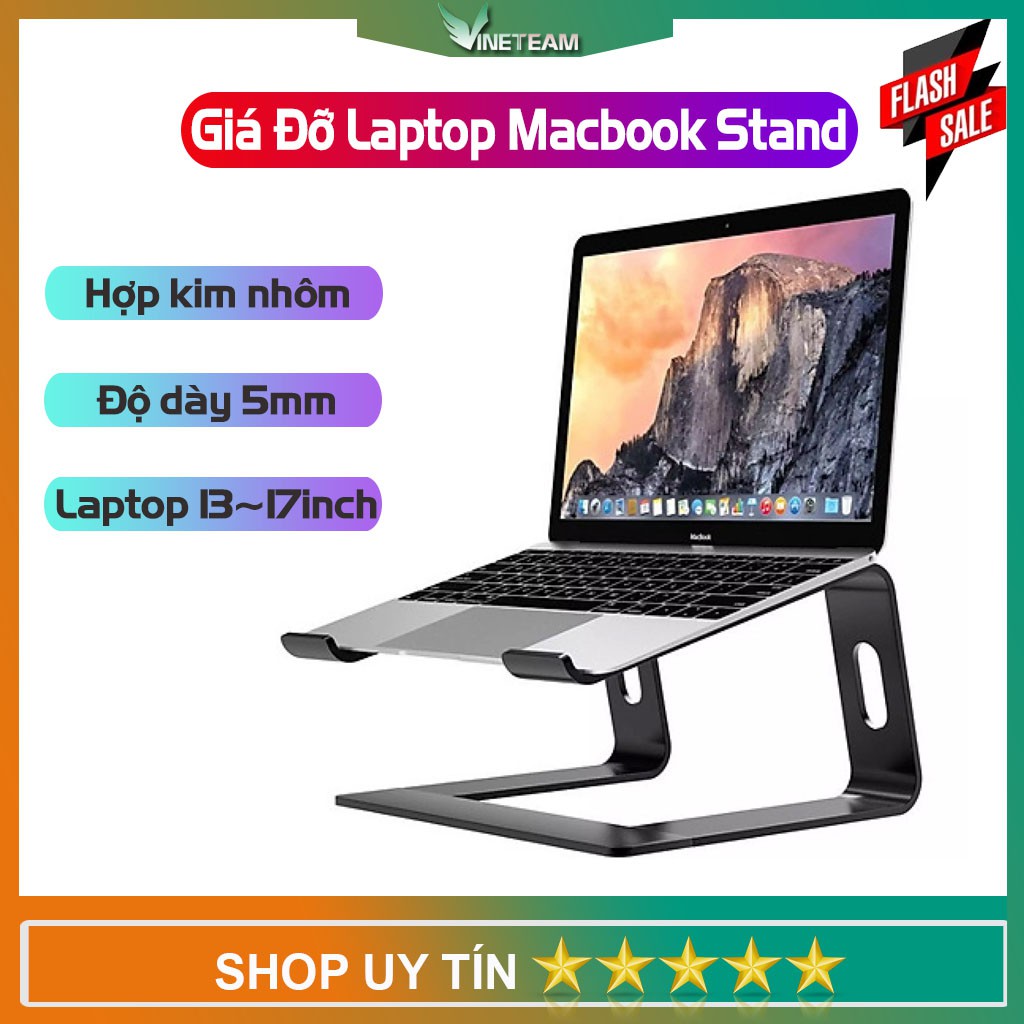 Giá đỡ để laptop stand notebook Macbook máy tính xách tay hợp kim nhôm có thể tháo rời kiêm tản nhiệt -dc4485