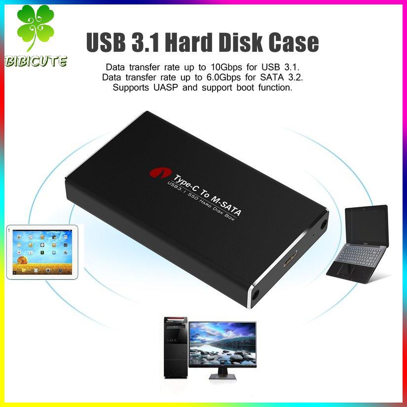 Hộp Đựng Ổ Cứng Ngoài Ssd Hdd Chuyển Đổi Type-C Sang Msata Usb 3.1 Ốp | BigBuy360 - bigbuy360.vn