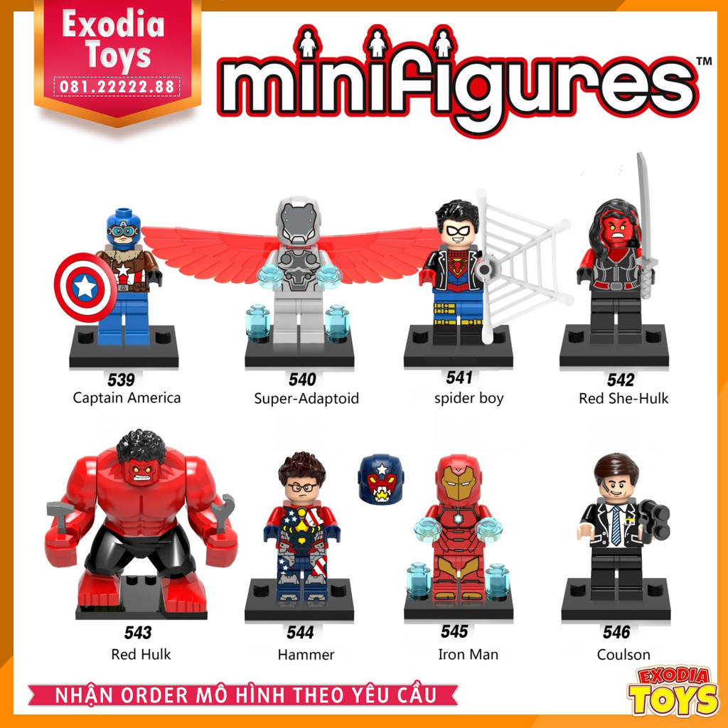 Xếp hình minifigure nhân vật siêu anh hùng vũ trụ Marvel - Đồ Chơi Lắp Ghép Sáng Tạo - X0151