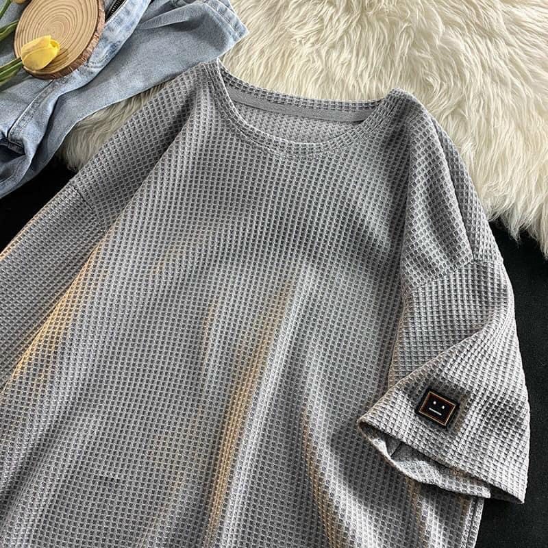 Áo Thun Tổ Ong Logo Mặt Cười L.Y Store Unisex 🌸Phông form rộng tay lỡ vintage 3158 đường phố hàn quốc Ulzzang🌸