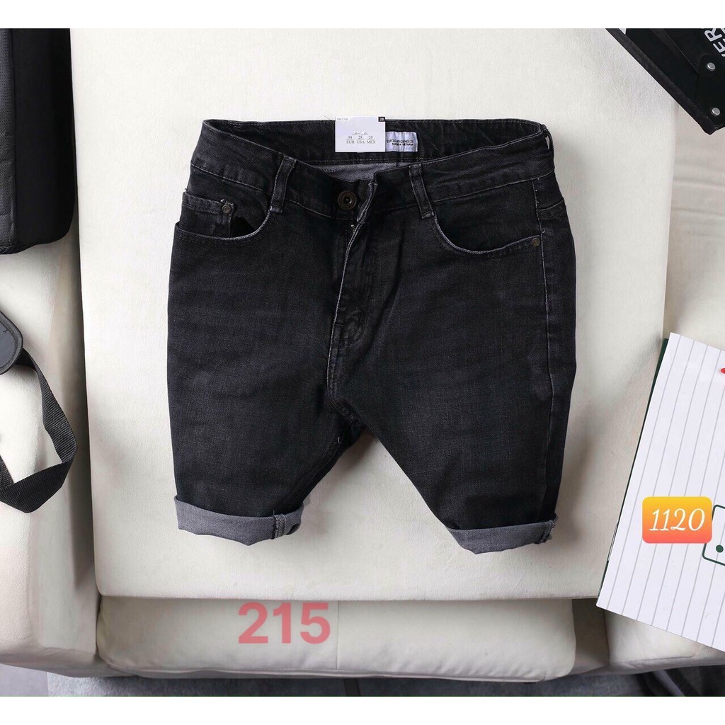 Quần short jean nam màu xanh rách chất bò - quần jean ngắn nam co giãn thời trang cao cấp Pn_shop90 ms247