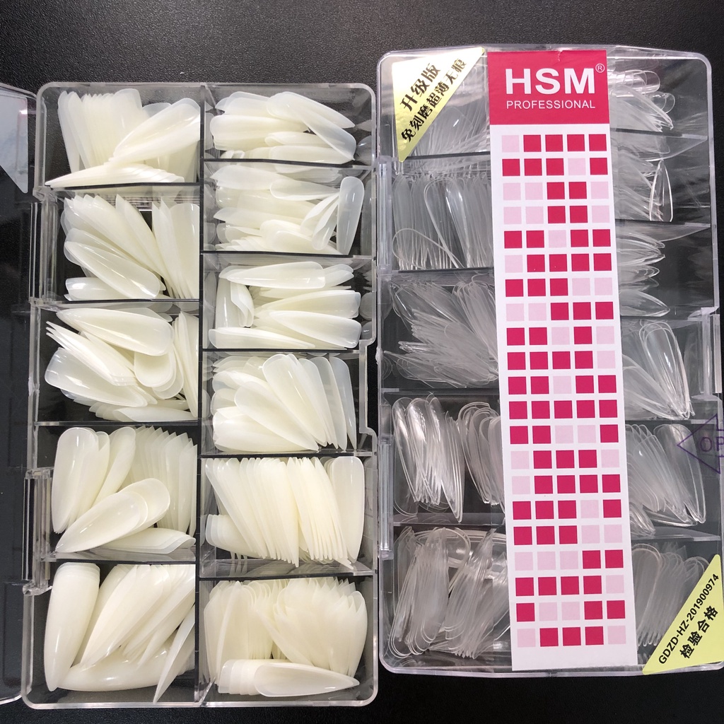 Móng Úp HSM Phom Nhọn - HSM Chuẩn Phom Hộp 500 Móng
