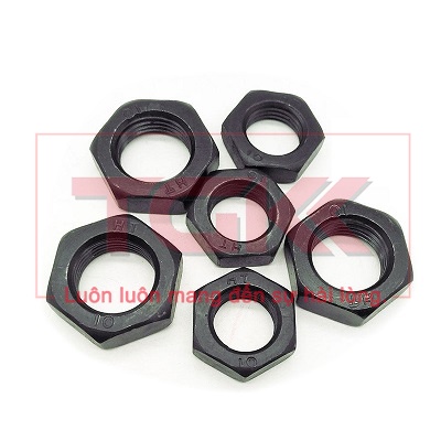 Đai ốc mỏng thép đen 8.8