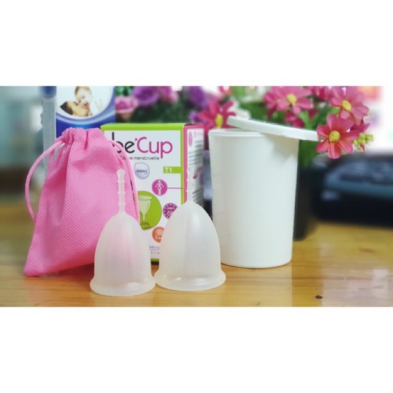 Cốc nguyệt san Becup + cốc tiệt trùng + túi vải