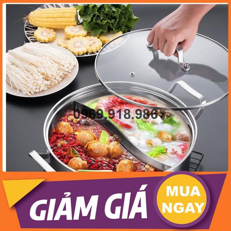 🍺 Nồi Lẩu 2 Ngăn Dùng Cho Bếp Từ Inox 304 30Cm Đẹp Cao Cấp Giá Gốc Sỉ Rẻ 🍒 Tổng Kho Gia Dụng An Giang 🍒