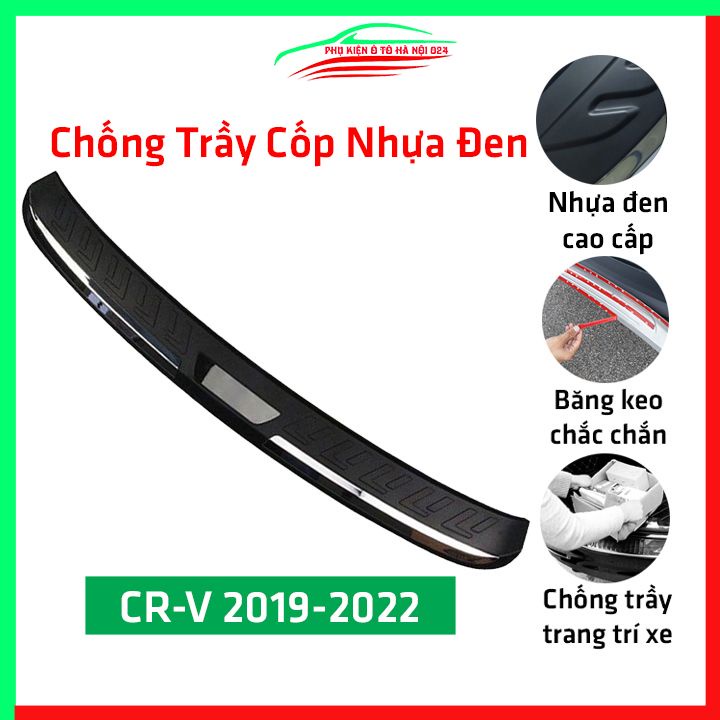 Ốp chống trầy cốp ngoài nhựa đen CRV 2019 2020 hàng loại 1 dán cốp sau chống xước trang trí xe