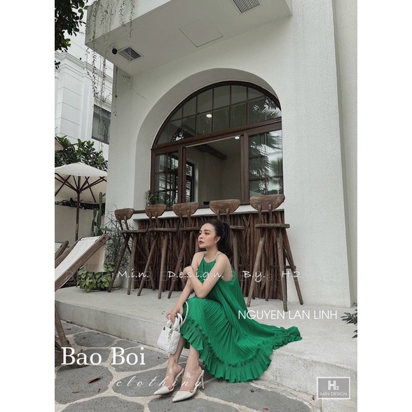 Đầm 2 dây dáng xoè đi biển đi chơi có dây cột nơ eo phong cách Hàn Quốc đáng yêu Ulzzang