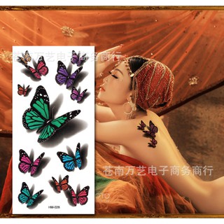 Hình xăm dán hoa khoe sắc thắm 10x20cm