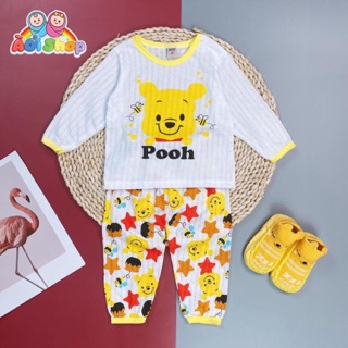 Freeship từ 50k_bộ dài tay chất cotton in hình đẹp, khuy cài vai cho bé trai, bé gái qate1