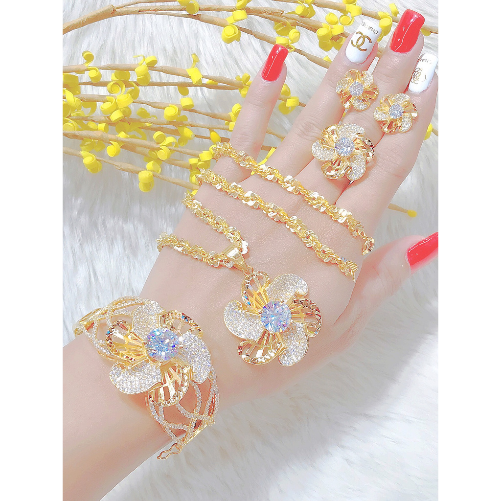 Bộ trang sức nữ mạ vàng 18K cao cấp JK Silver U.bo336