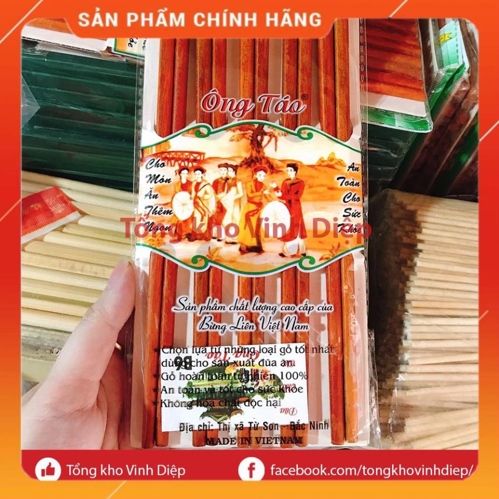 Vỉ 10 đôi đũa gỗ tự nhiên cao cấp - Hàng Việt Nam chất lượng cao
