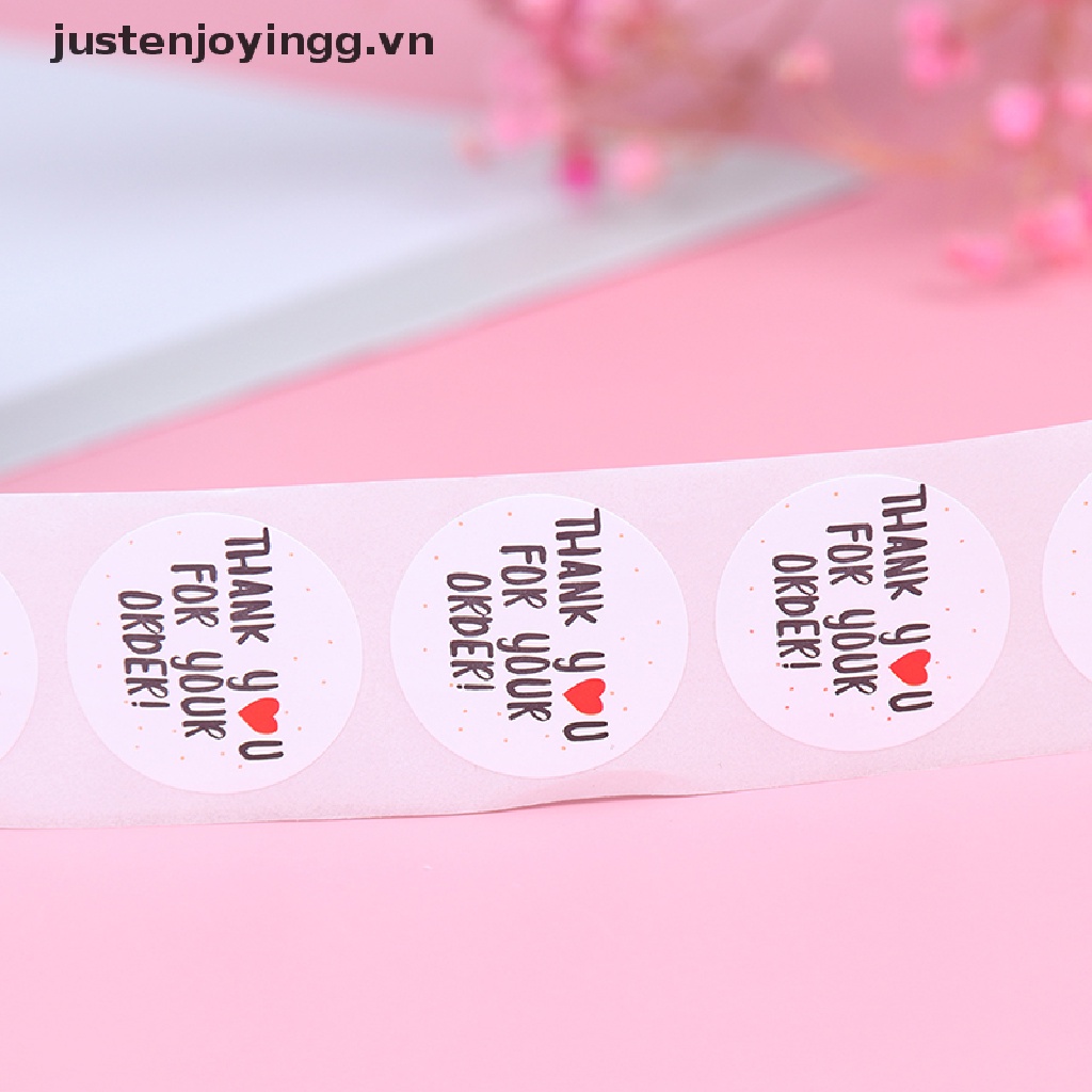 Cuộn 500 Miếng Dán Tròn In Chữ Thank You For Your Order