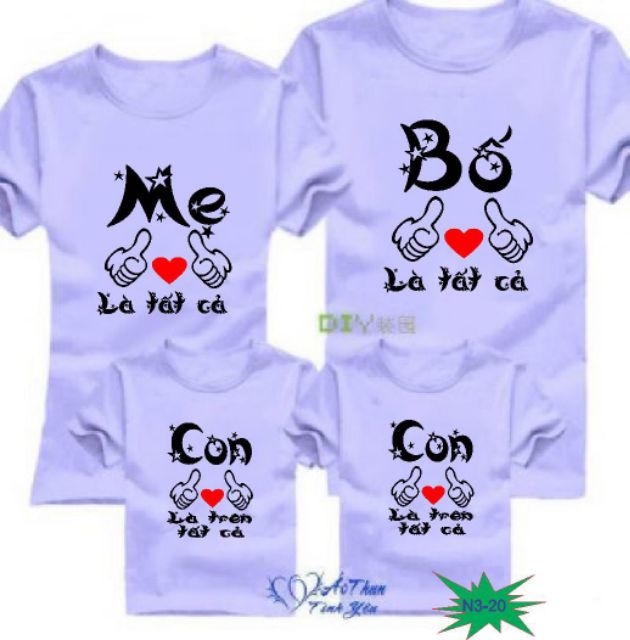 Áo gia đình ý nghĩa.   Giá sĩ chỉ 35k/áo