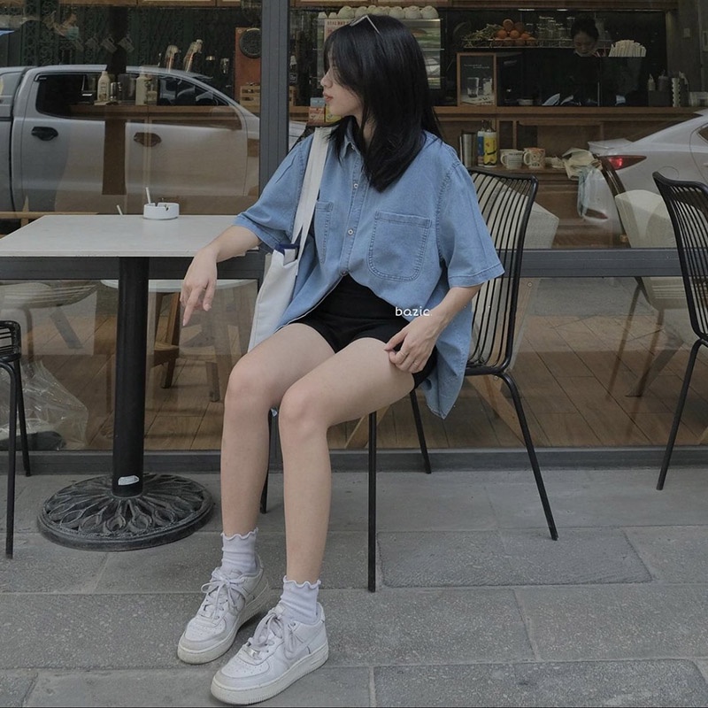 Áo Sơ Mi Bò Cộc Tay 2 Túi Hàng Quảng Châu M5037 - Violet