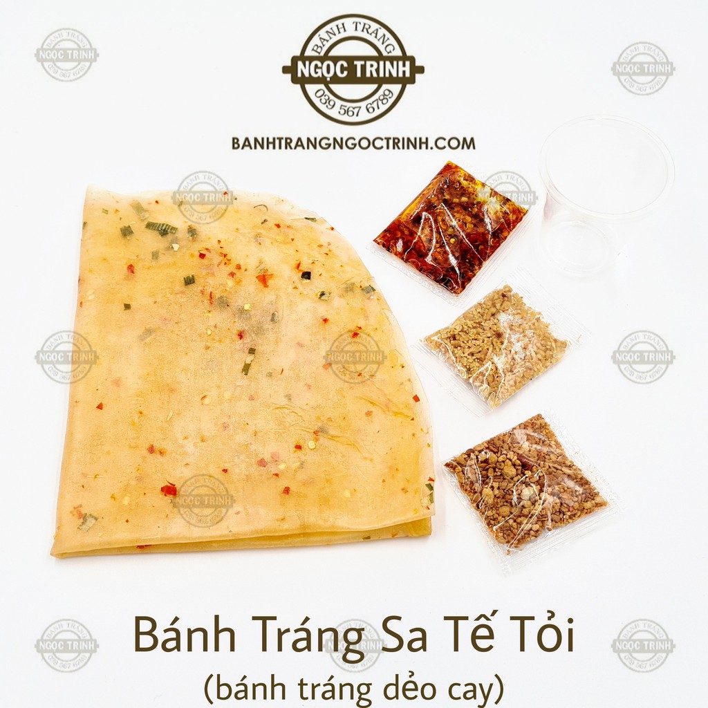 (5 Túi) Bánh tráng sa tế tỏi loại dẻo cay bánh tráng Ngọc Trinh