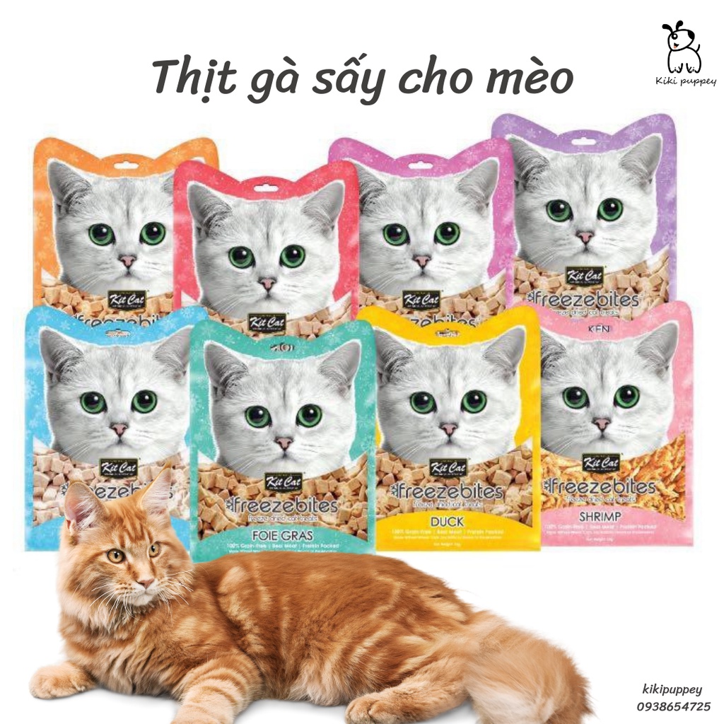 Treat sấy cho mèo, Snack sấy khô cho mèo Kitcat Snack Freeze Bites