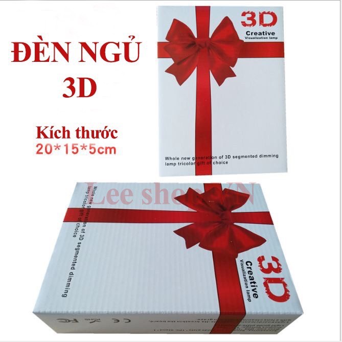 {3 màu} Đèn led 3D đèn ngủ cắm điện trực tiếp