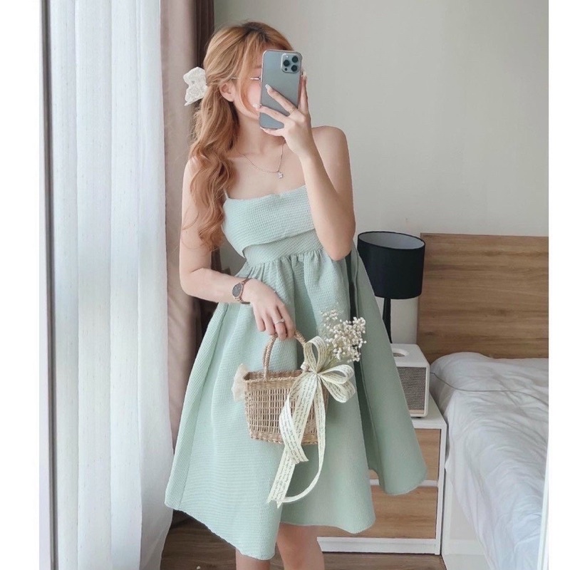 BIGSIZE Đầm babydoll nơ 2 dây bigsize 50-90kg