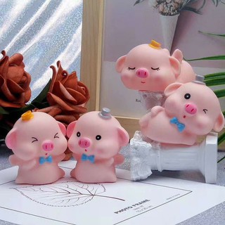Đôi Heo nơ nằm đứng siêu kute trang trí bánh kem(Giá 1 đôi 2 con)