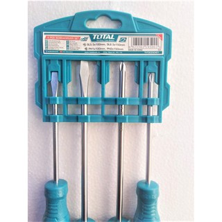 Bộ 4 tua vít dẹp và bake Total THTDC250401