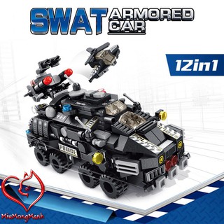 Siêu Xe Thiết Giáp SWAT 572 Chi Tiết 12 Trong 1 Đồ Chơi Lắp Ráp Xếp Hình