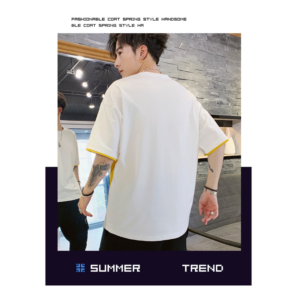 New summer short-sleeved t-shirt men s casual Korean loose round neck fashion trendy brand handsome clothing