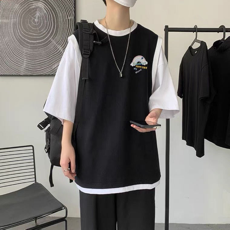 Áo thun tay lỡ unisex form rộng, áo phông nam nữ oversize in hình cầu vồng co giãn 4 chiều 2022 | BigBuy360 - bigbuy360.vn