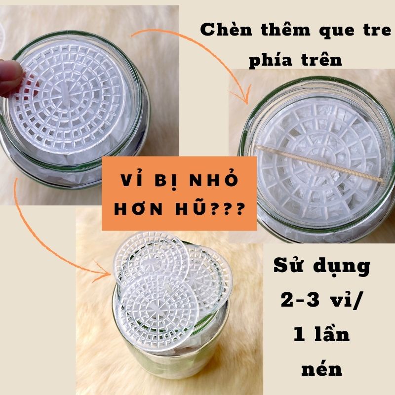 Vỉ nén muối cà dưa thực phẩm hành kiệu chanh đào đồ chèn hũ bằng nhựa mềm dẻo Combo 5 chiếc/ size