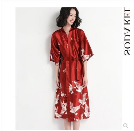 Áo Choàng Ngủ Phong Cách Kimono Quyến Rũ Thoải Mái Dành Cho Nữ