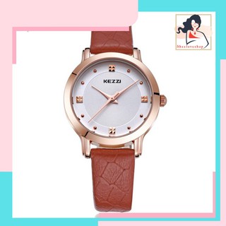 Đồng hồ nữ kezzi mặt tròn dây da vân vảy rắn thời trang Hàn Quốc K1208