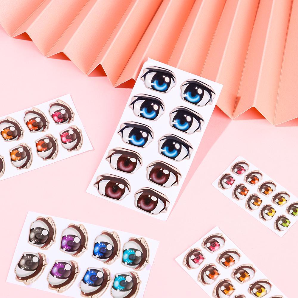 BEBETTERM Bộ 10 Cặp Miếng Dán Kính Họa Tiết Hoạt Hình 8mm / 10mm / 12mm / 15mm / 18mm / 25mm
