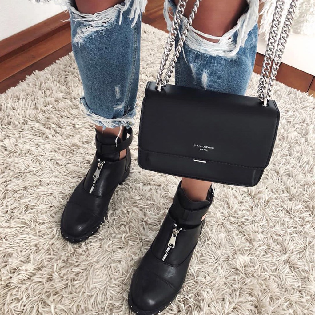 Túi Đeo Chéo DAVIDJONES Paris Nắp Gập Thời Trang Cho Nữ | BigBuy360 - bigbuy360.vn