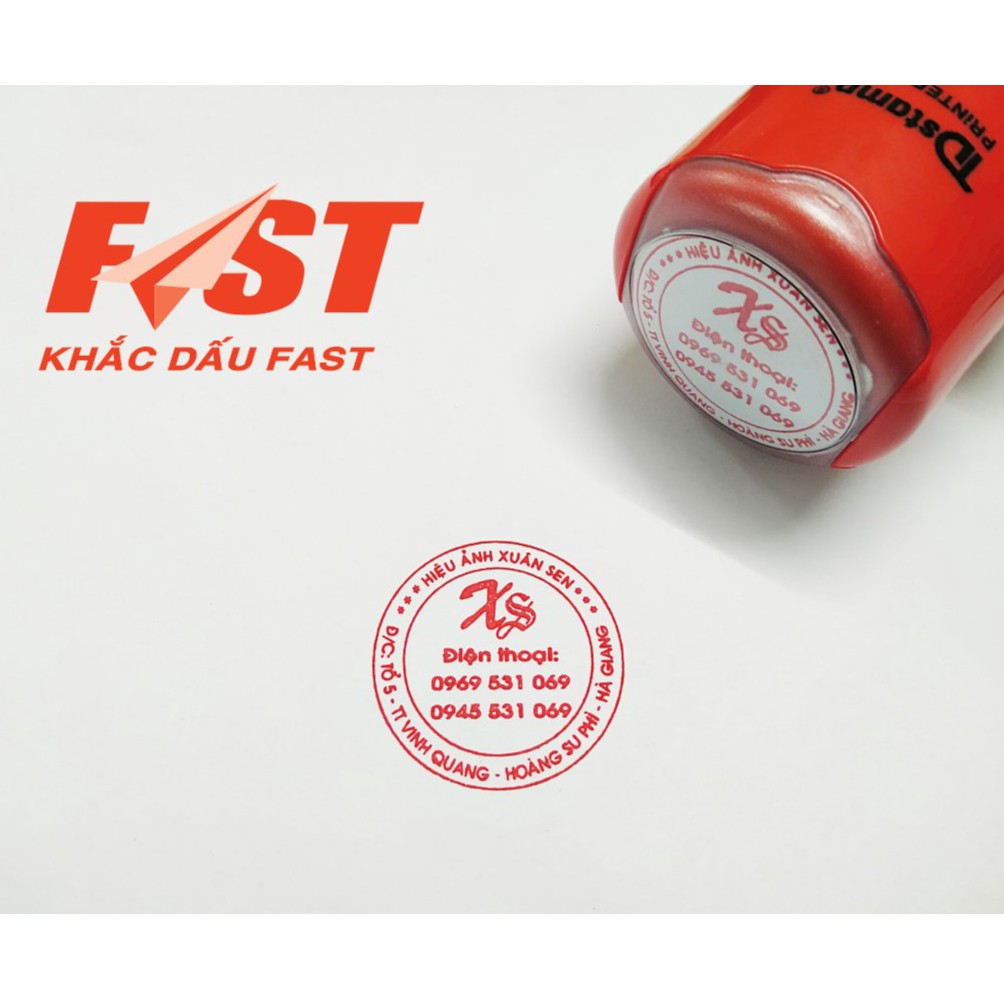 [Grab] Khắc Con Dấu Tròn / Dấu Logo TDstamd T38, Shiny R538 (đường kính 38mm)