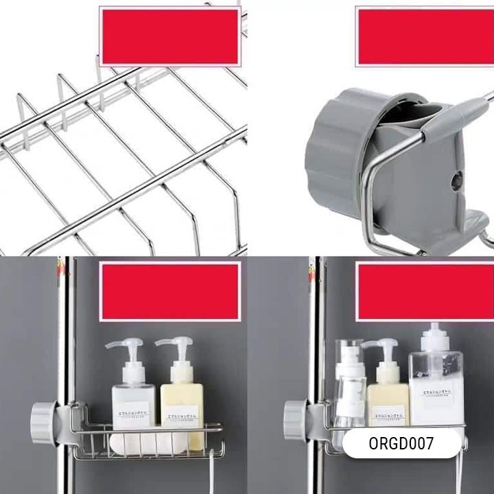 Giỏ treo bồn rửa bát inox không cần khoan vít | Giá để xà phòng và đồ rửa chén bát tiện dụng