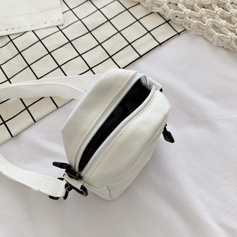 Túi Đeo Chéo Vải Canvas Dáng Vuông Nhỏ Dễ Thương