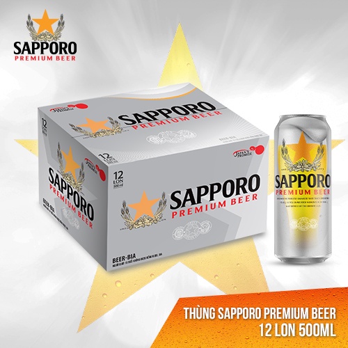 [Freeship Extra 70k] Thùng 12 lon bia Sapporo Premium (500ml/lon)