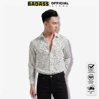 Áo sơ mi nam dài tay họa tiết chấm bi chất lụa mềm mại chống nhăn kiểu dáng hot trend