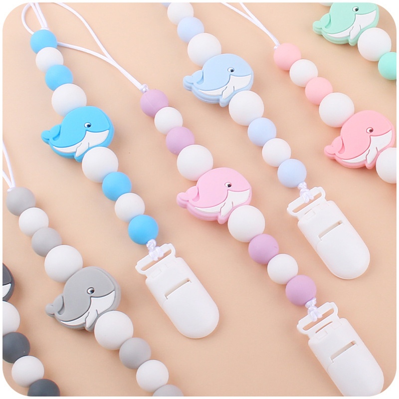 Đồ Chơi Ngậm Nướu Hình Cá Voi Hoạt Hình Dạng Kẹp Bằng Silicon Dành Cho Bé