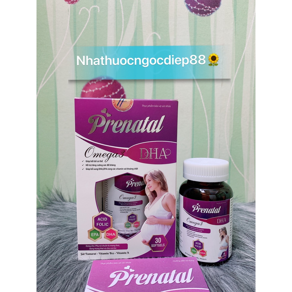 Prenatal DHA bổ sung DHA SẮT VÀ VITAMIN, KHOÁNG CHẤT CHO MẸ BẦU bồi bổ sức khỏe