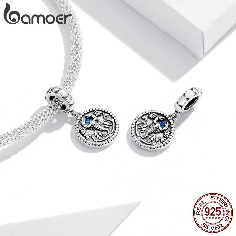 Mặt Nữ Trang Bamoer SCC1503 Chất Liệu Bạc 925 Hình Bọ Cạp Cho Vòng Đeo Tay Độc Đáo