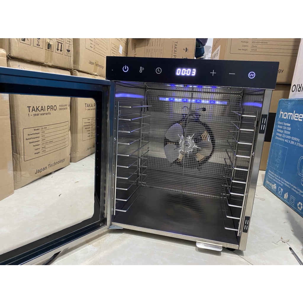 Máy sấy thực phẩm 10 khay Takaipro chính hãng Nhật Bản - Phiên bản 2022 có đèn UV diệt khuẩn- BH 1 năm