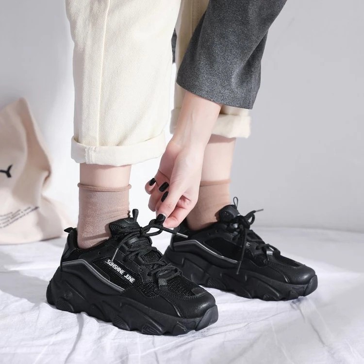 Giày nữ sneaker cao cấp chính hãng độn đế tăng chiều cao kiểu dáng hàn quốc hot nhất TAMI-AD0034