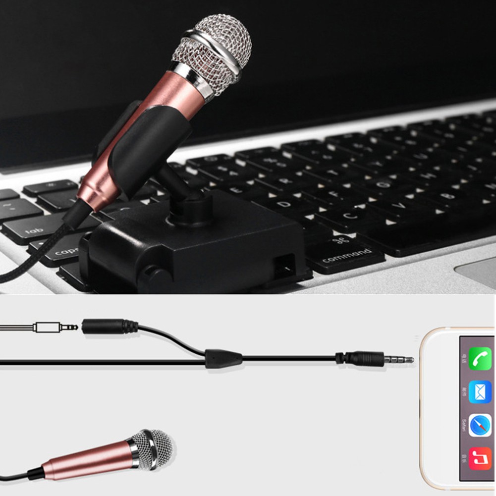 Micro hát karaoke mini dùng cho điện thoại Iphone Android với phích cắm 3.5mm