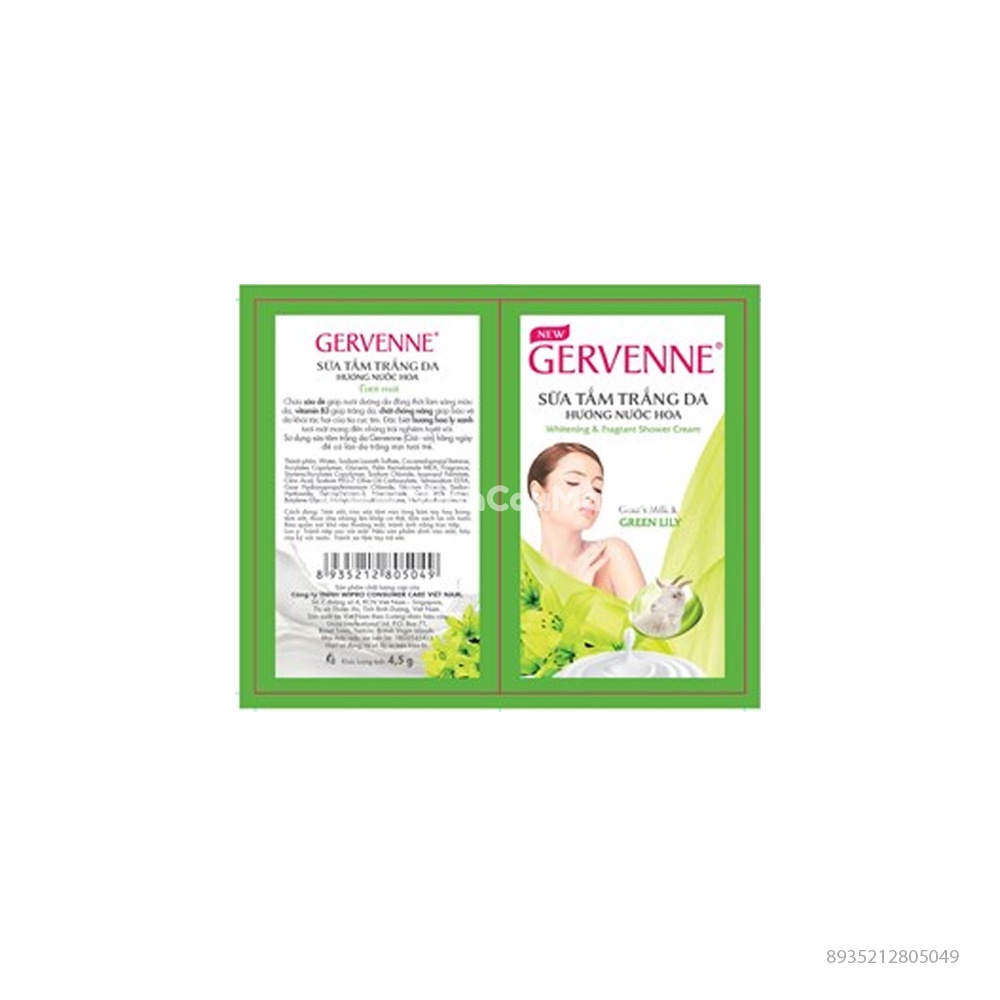 Sữa Tắm trắng da Gervenne  3 gói