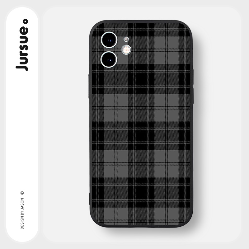 Ốp lưng JURSUE mềm chống bẩn viền vuông độc lạ đen Cho iPhone 14 13 12 11 Pro Max SE 2020 X XR XS 8 7 ip 6S 6 Plus Y2271